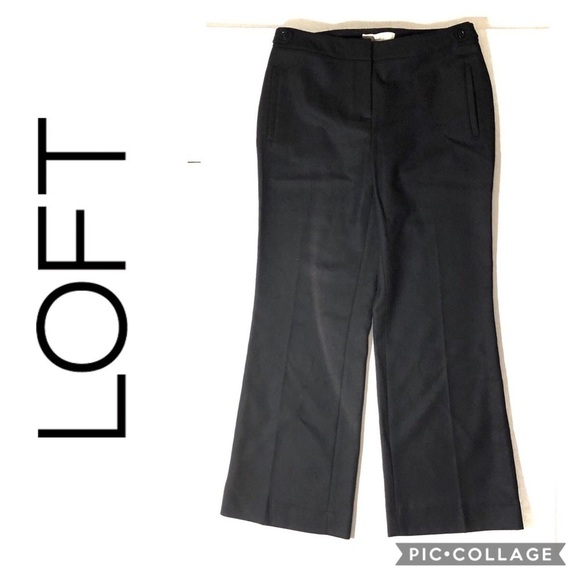 LOFT Pants - Loft Wool Julie Fit Trousers Sz 4 Blue Pants Dress Loose
